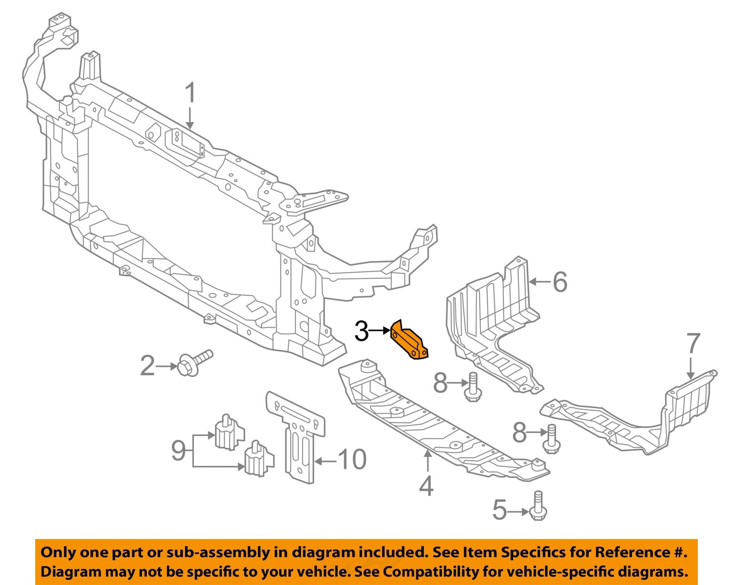 HYUNDAI OEM 11-16 Elantra-Radiator Core Support Bracket Panel  