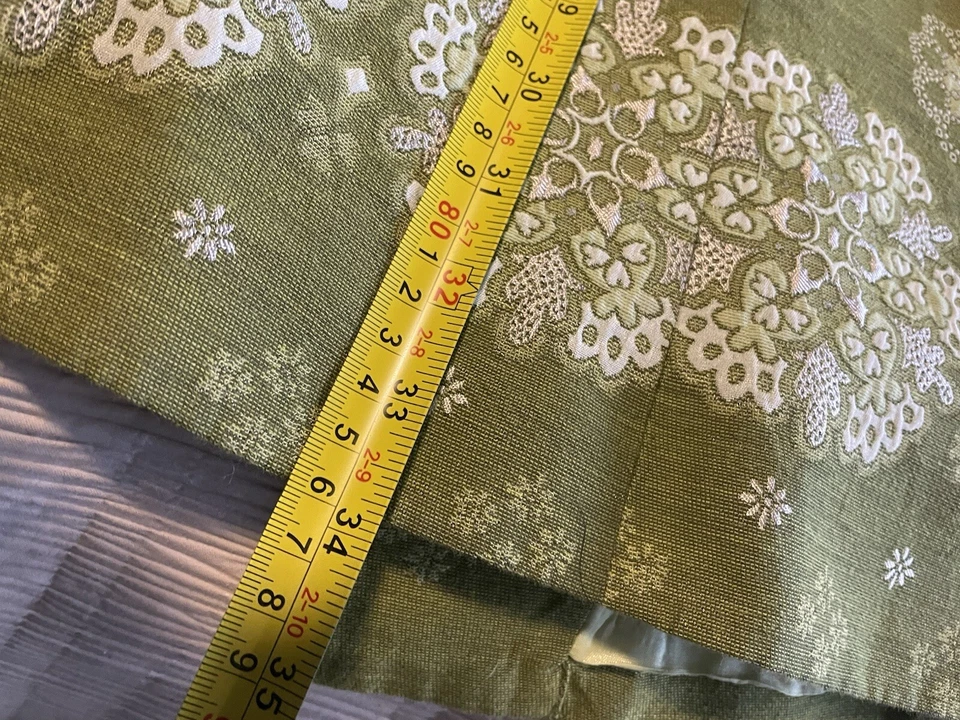 Chaqueta Corbata Cintura Verde Guisante Estampada Floral De Colección 8 Boho Chic Twee Algodón Foto 3 de 4