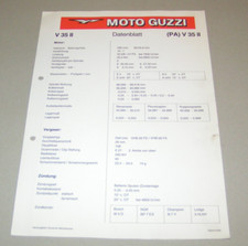 Data sheet/setting values Moto Guzzi V 35 II-stand 1984