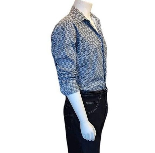 Herren Langarm geknöpftes Kleid Shirt Barock Freizeit Bankett Party Vintage 80er Jahre - Bild 27 von 46