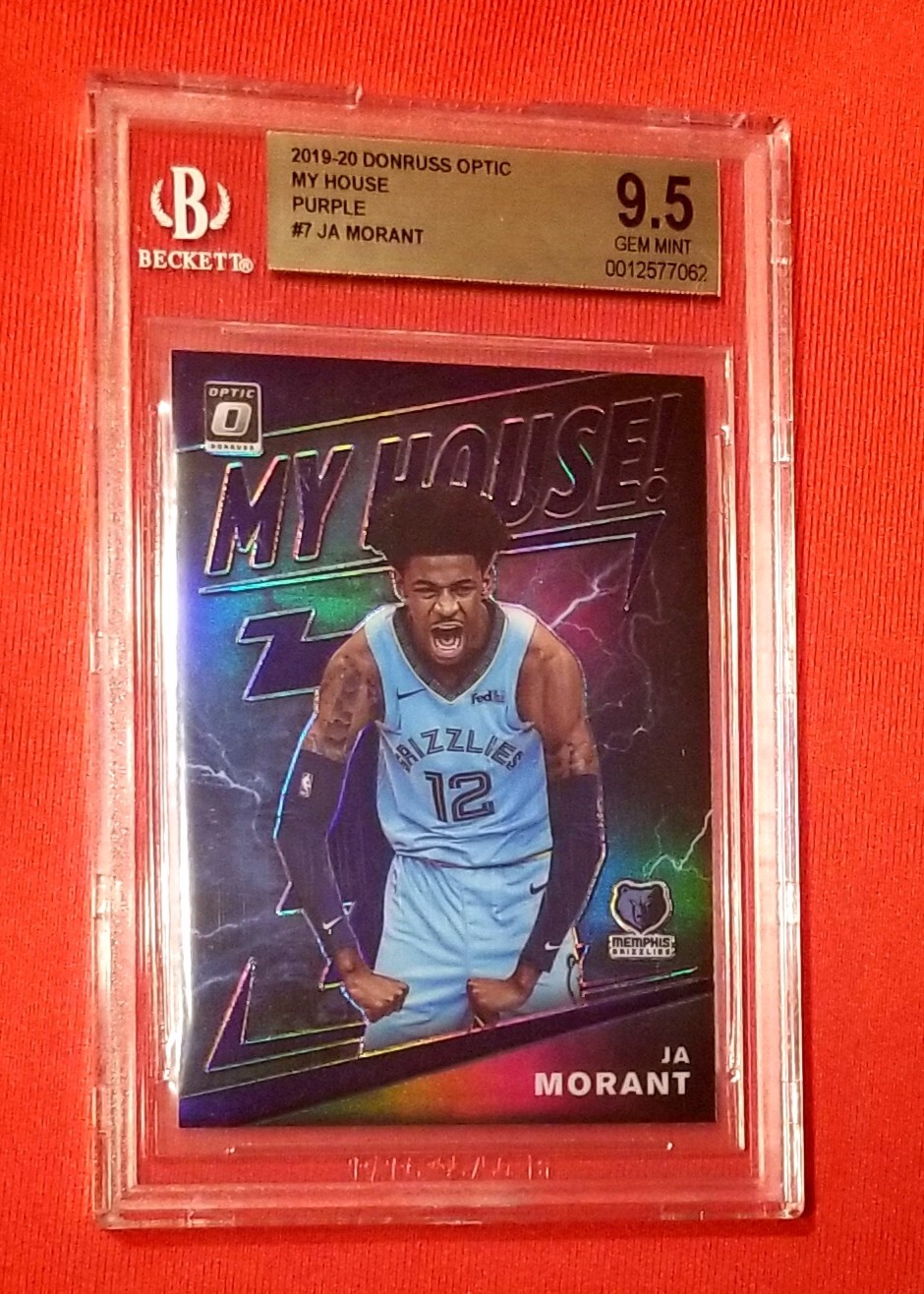 2019 Optic MY HOUSE! JA MORANT PURPLE PRIZM ROOKIE RC #7 BGS 9.5 GEM MINT L@@K!