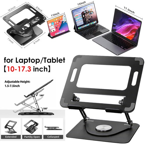 Laptop Stand Bracket Foldable 360° Rotating Laptop Desk Stand Tablet Holder - Picture 17 of 25