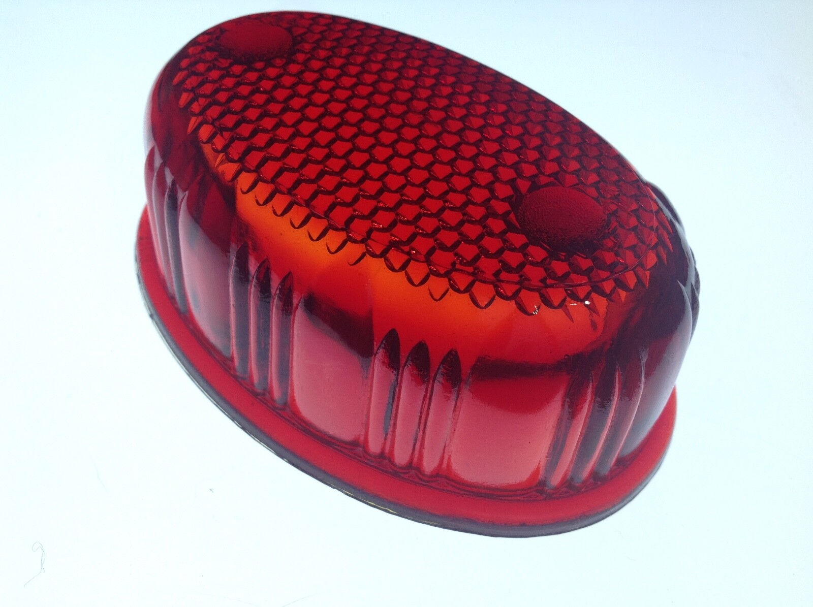 NOS red glass vintage travel trailer Tail light NURAY LAMP Oval Lens