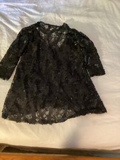 Zara Womens S Short Sequin Cocktail Dress Black Sheer Long Sleeve Halter tie