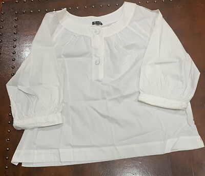 Talbots Women's Cotton Spandex White Blouse India M