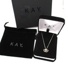 Kay's 10K White & Rose Gold 26 Diamond Double Heart Pendant Necklace 18" Box — photo 1