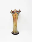 Fenton Carnival Glass Swung Vase 10"  Amethyst Diamond And Rib Pattern Vintage