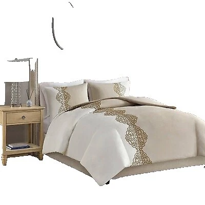 Reina marrón bordado Fundas de edredón y Juegos de Cama