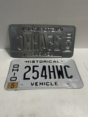 - License Plate Pair Ohio Historical Vehicle Steel 254HWC - Picture 2 of 2