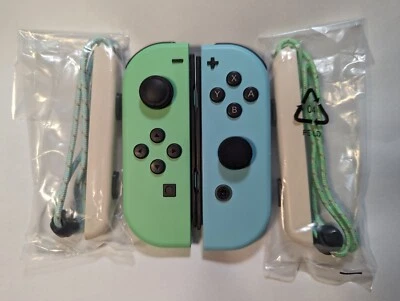 Animal Crossing Nintendo Switch Joy Cons Pair L&R OEM With Straps New Open Box