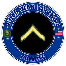 Cold War Veteran Private Bumper Sticker Military Vinyl Soldier Decal 5"