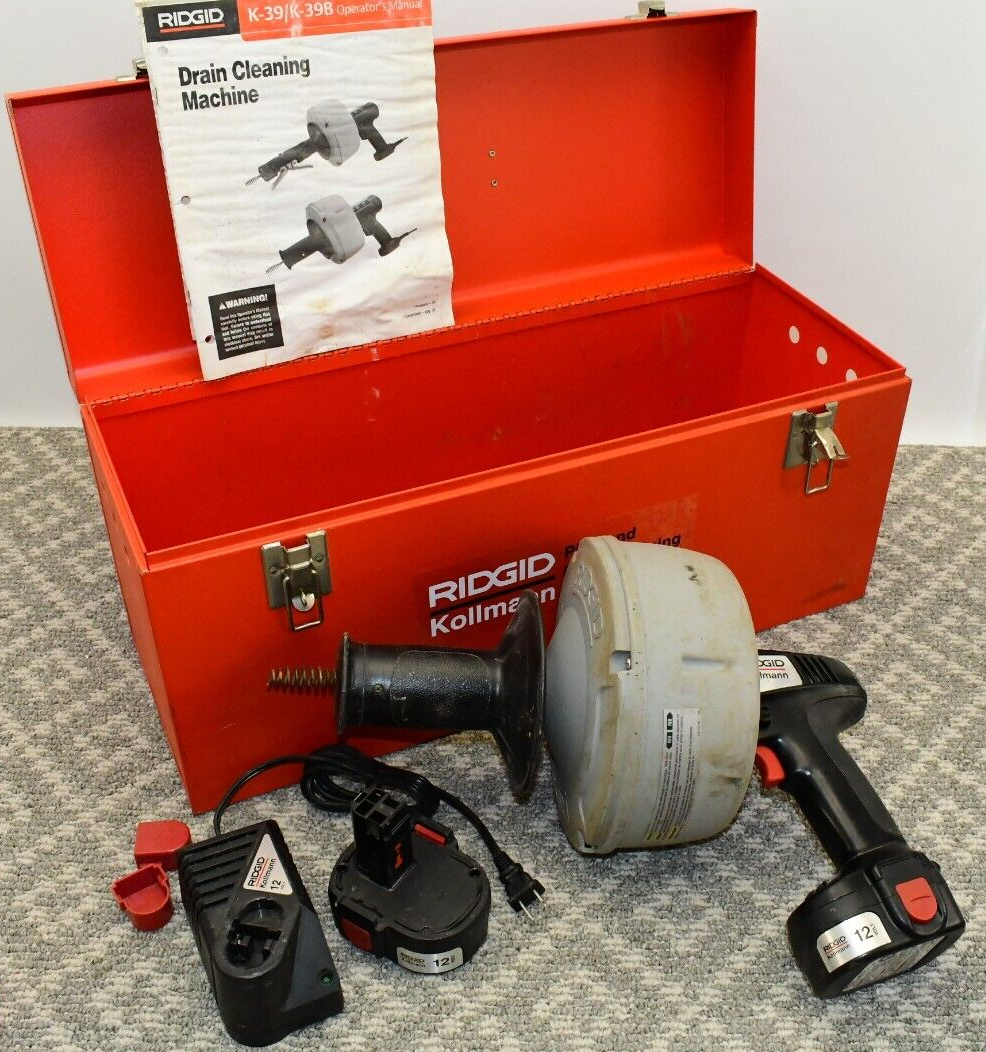 Ridgid Kollmann K-39B Drain Cleaning Snake Machine Cordless Ridgid Kollmann K-39B Drain Cleaning Snake Machine Cordless