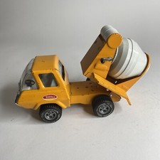 Vintage Tonka Cement Mixer Truck Orange 1970s Pressed Steel Tilt Bed
