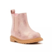 NWT Wonder Nation Toddler Girls Blush Pink Glitter Chelsea Boots Free Shipping
