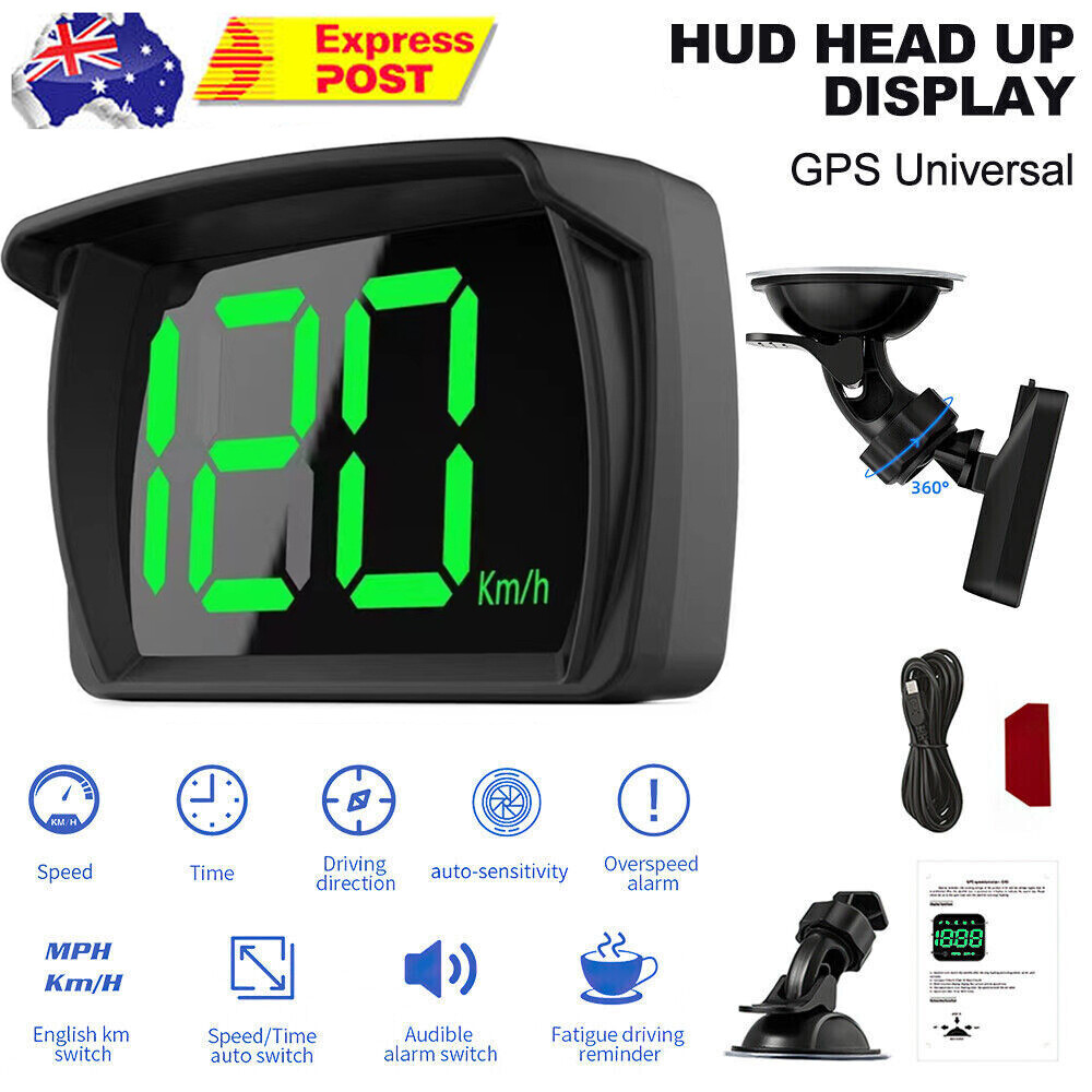 HUD GPS Compteur De Vitesse Numérique - Affichage Tête Haute Avec Alarme Excès De Vitesse