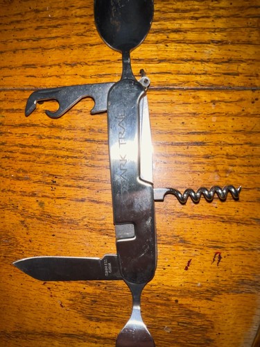Ozark Trail Multi-Function Camping Survival Knife Tools Fork and Spoon Corkscrew - Picture 2 of 6