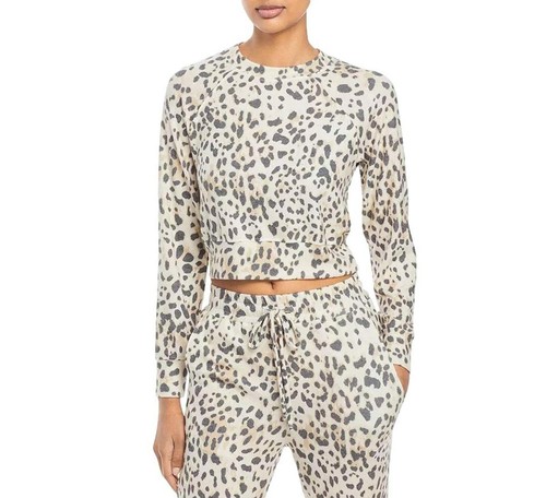 Sundry Womens Cropped Leopard Print 