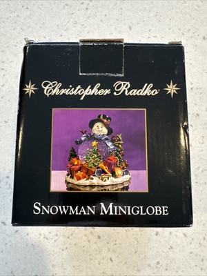 Christopher Radko Roly-Poly Snowman MINI Snow Globe Belly w/Box 5 1/2 