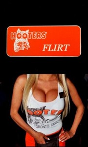 Hooters Uniform Flirt Name Tag Pin Back Dress Role Play Rolo Play Holiday 
