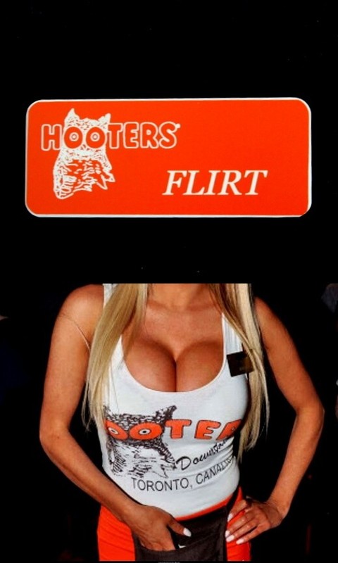 Hooters Uniform Flirt Name Tag Pin Back Dress Role Play Rolo Play Holiday 