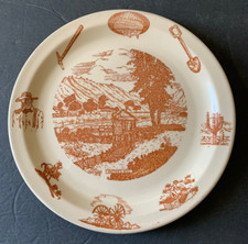 WALLACE CHINA 49ER Pattern Pioneer Sutters Mill Restaurant Ware USA 9 1/2" PLATE