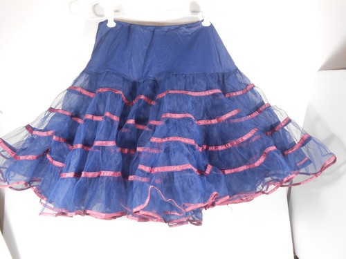 Vintage Malco Modes  Navy Blue Chiffon Petticoat Crinoline Square Dance #578 L