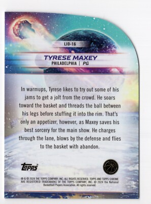 Tyrese Maxey 2023-24 Topps Cosmic Chrome Launched Into Orbit #LIO-16 76ers