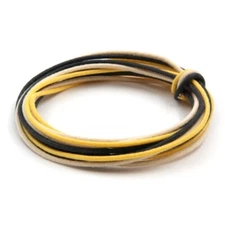 3’/ea. Gavitt Guitar Wire Cloth-covered Vintage-style Push Back Blk/Wht/Ylw