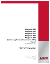 Case Ih Magnum 250, 280, 310, 340, 380 Cvt Tractor Service Manual Zerf04500 & Up