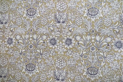 WILLIAM MORRIS VORHANGSTOFF DESIGN Cotswold Sonnenblume 3 METER 100% BAUMWOLLE