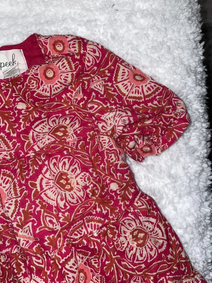 Peek Little Peanut niñas talla Vestido forrado diseño rosa 6/12 meses. Adorable Foto 3 de 4