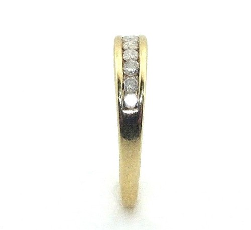 Ladies/womens, 9ct/9carat gold half eternity ring set with diamonds, UK size L - 第 4/8 張圖片