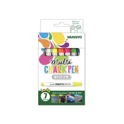 MUNGYO Multi Chalk Pen - Assorted 7 pieces in a cardboard box 3 sets
