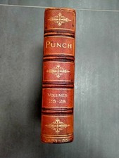 Punch volumes XXV to XXVIII - July 1853 to June 1855 - Rare vintage bound book