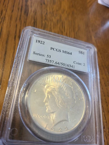 1922 Peace Dollar Silver MS64 PCGS