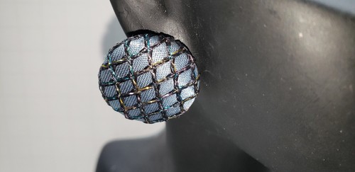 Handcrafted Satin Covered Stud Fashion Earrings - Picture 2 of 9