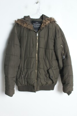 Threadbare Mens Quilted Jacket - Khaki - Size S Small (H90)