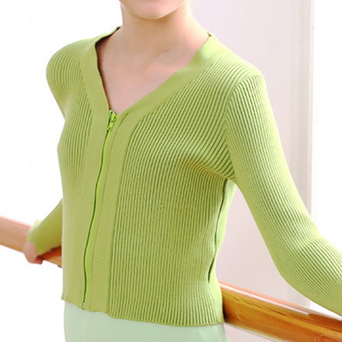 Kids Girls Cardigan Ballet Warp Sweater Shrug Solid Color Top Gymnastic Jacket - Picture 16 of 46