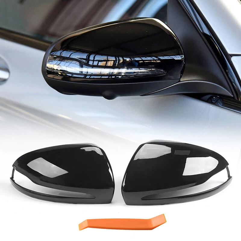 2X Tapa de cubierta de espejo retrovisor negro brillante AMG para Mercedes Benz W205 W222 W213 W253 Foto 2 de 4