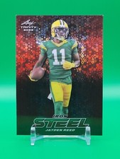 Jayden Reed #S-46 2023 Leaf Trinity Iron RED DISCO #'d 1/2 Packers