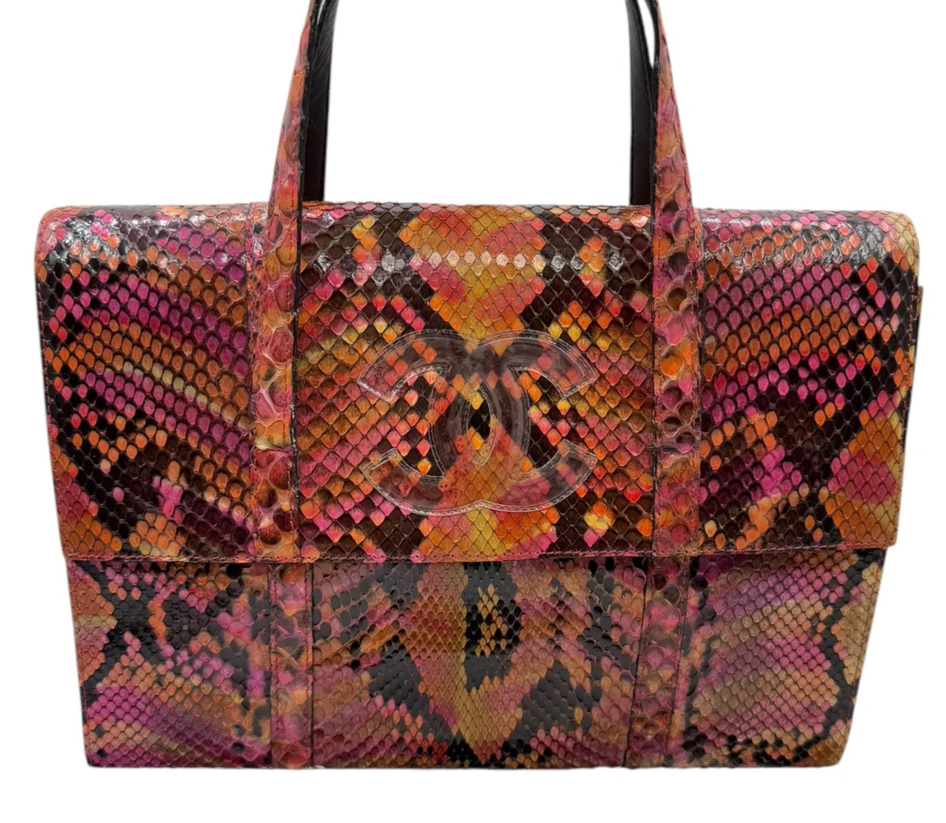 Chanel Multicolor Python Mini CC Flap Tote Silver… - image 2