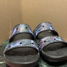 Crocs Sandals , Butterflies, ,black And Purple,M5, W7, See Pics For Ref.