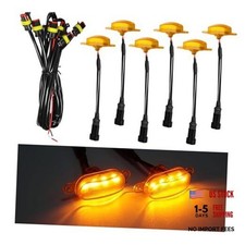 Dickno 6PCS Car Grille Lights, Bright Amber LED Grill Lights with 6 PCS Yellow