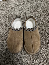 UGG Tasman Women  s Brown Suede Sheepskin Lined Slip-On Slippers US 8