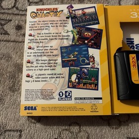 Sega Genesis 32X Game Knuckles Chaotix Includes Box And Game. No manual