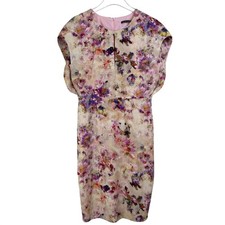 Black Halo YOOMI WATERCOLOR MIDI Dress Women 12 SPRING GARDEN TEA WEDDING GUEST