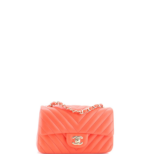 Chanel Classic Single Flap Bag Chevron Lambskin Mini