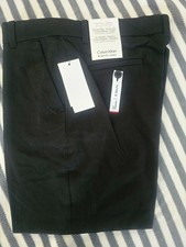 Calvin Klein Boys Black Dress Pants Slim Fit Stretch Zip Button Polyester Rayon