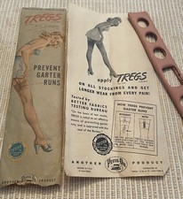 Vintage TREGS Prevent Garter Runs Old Package W/1 Inside  Instructions