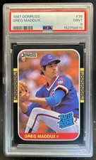 1987 Donruss Greg Maddux Rookie RC #36 Cubs PSA 9